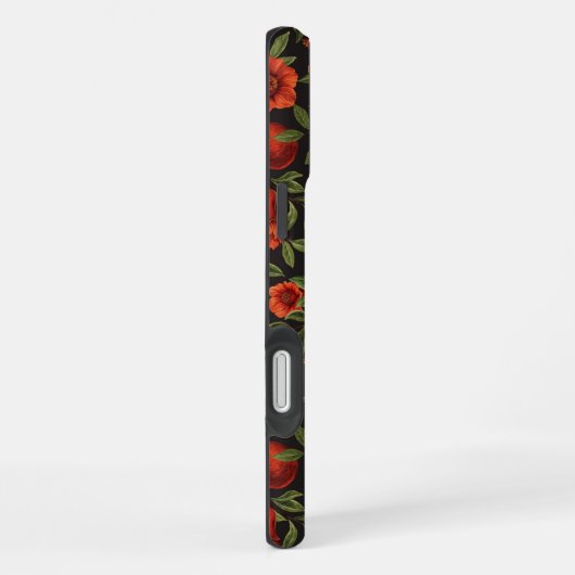 Granaatappels en kolibries / groene bladeren op zw iPhone hoesje (Rechterkant)