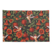 Granaatappels en kolibries / groene bladeren op zw kussensloop (Achterkant-Rechts)