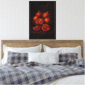 Granaatappels op fluweel canvas afdruk (Insitu (Slaapkamer))