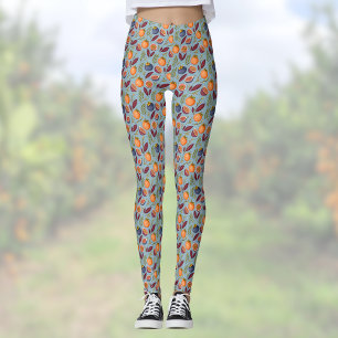 Granaatappels Sinaasappels en Varens Vintage Stofb Leggings