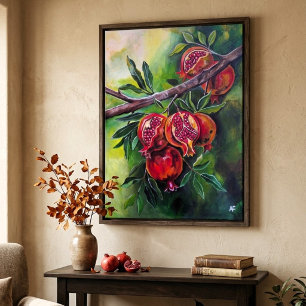 Granaatappels van de herfst oogst door Alfred Fox Poster