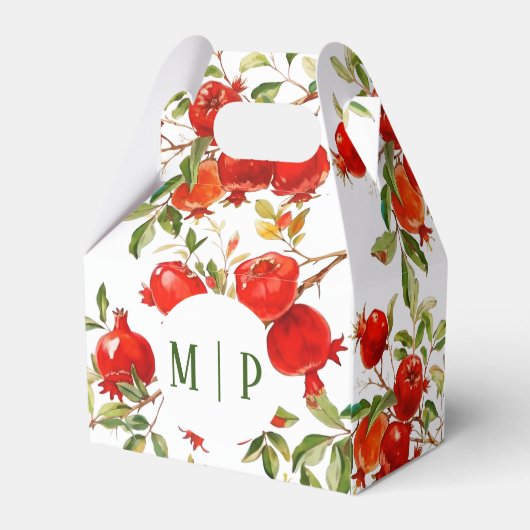 Granaatappels waterverf thema Heldere kleuren Bedankdoosjes (Achterkant)