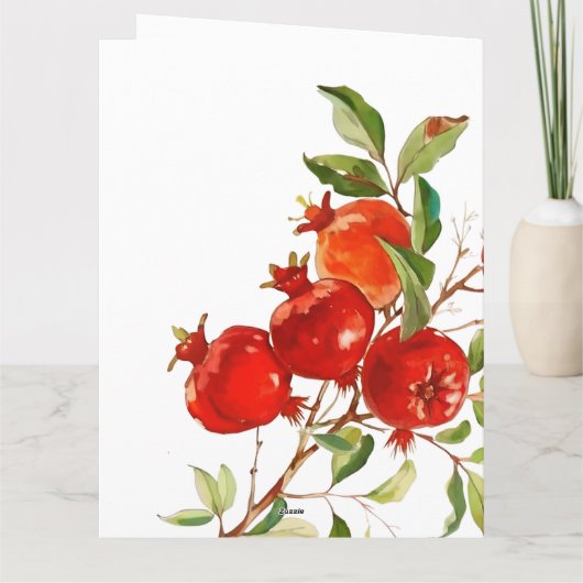 Granaatappels waterverf thema Heldere kleuren Bedankkaart (Achterkant)