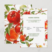 Granaatappels waterverf thema Heldere kleuren Informatiekaartje (Voorkant / Achterkant)