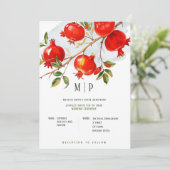 Granaatappels waterverf thema Heldere kleuren Kaart (Staand voorkant)