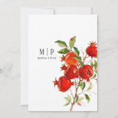 Granaatappels waterverf thema Heldere kleuren Kaart (Achterkant)