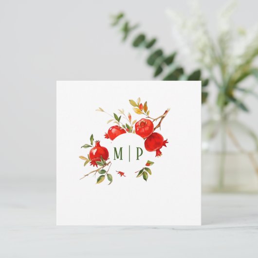 Granaatappels waterverf thema Heldere kleuren Kaart (Staand voorkant)