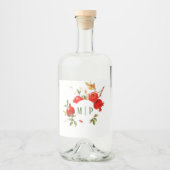 Granaatappels waterverf thema Heldere kleuren Likeurfles Etiket (Voorkant)