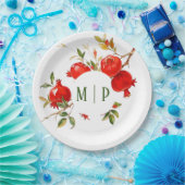 Granaatappels waterverf thema Heldere kleuren Papieren Bordje (Feest)