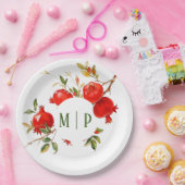 Granaatappels waterverf thema Heldere kleuren Papieren Bordje (Feest)