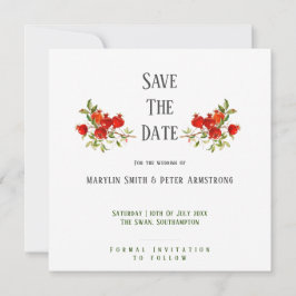 Granaatappels waterverf thema Heldere kleuren Save The Date