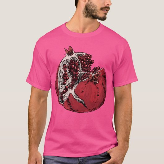 Granaatappeltekening T-shirt (Voorkant)