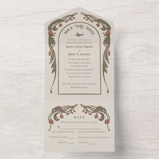 granaatappeluitnodiging Alles in één All In One Uitnodiging (Binnen)