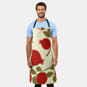Granaatappelvruchten: Cartoon gele achtergrond Schort (Gedragen)