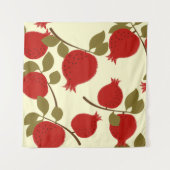 Granaatappelvruchten: Cartoon gele achtergrond Wandkleed (Voorkant (horizontaal))