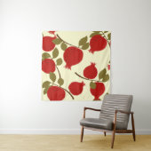 Granaatappelvruchten: Cartoon gele achtergrond Wandkleed (In Situ (horizontaal))