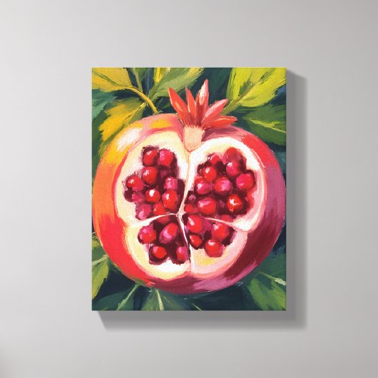Granaatappelzaad | fruitschilderij canvas afdruk (Voorkant)