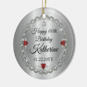 Granaatrood | Diamonds January Birthstone Birthday Keramisch Ornament (Links)