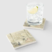 Granada (Alhambra), bord 9 van "Schetsen van Spai" Stenen Onderzetter (Zijkant)