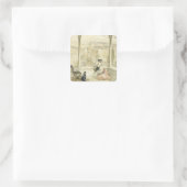 Granada (Alhambra), bord 9 van "Schetsen van Spai" Vierkante Sticker (Tas)