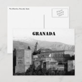 granada alhambra gray briefkaart (Voorkant / Achterkant)