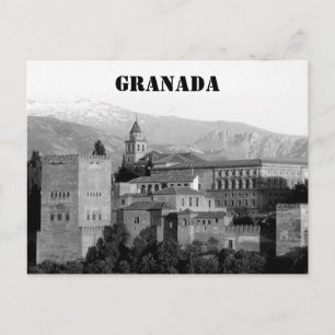 granada alhambra gray briefkaart
