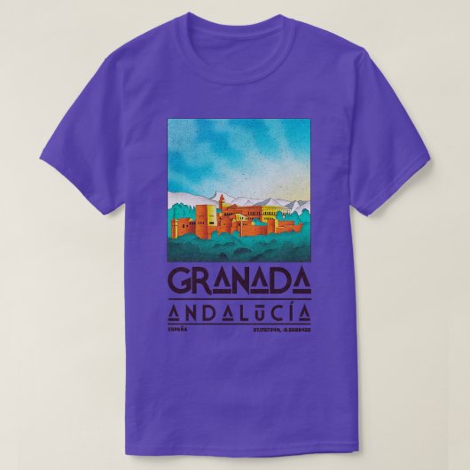 Granada Andalucia Spanje T-shirt (Design voorkant)