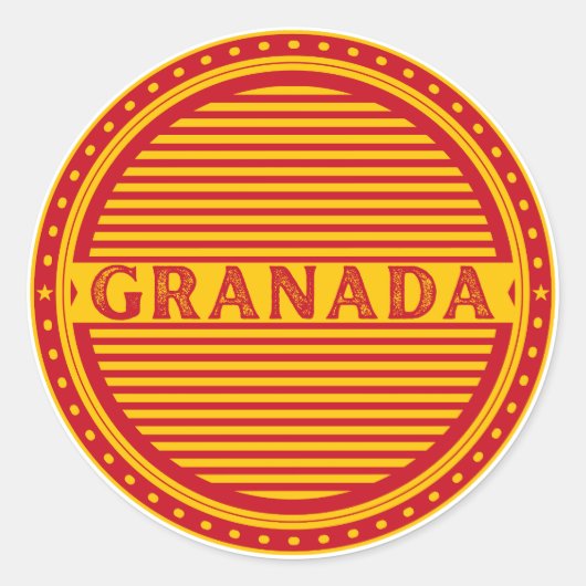 Granada City Pride Emblem – Spanish Identity Ronde Sticker (Voorkant)