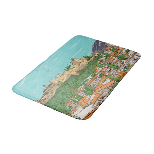 Granada Cityview Spanje Landscape Illustration Badmat (Gekanteld)