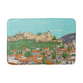 Granada Cityview Spanje Landscape Illustration Badmat (Voorkant)