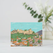 Granada Cityview Spanje Landscape Illustration Briefkaart (Staand voorkant)