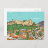 Granada Cityview Spanje Landscape Illustration Briefkaart (Voorkant / Achterkant)