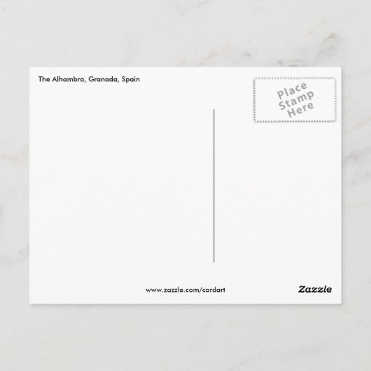 granada españa briefkaart (Achterkant)