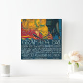 granada Festival 1921 Square Wall Clock Vierkante Klok (Huis)