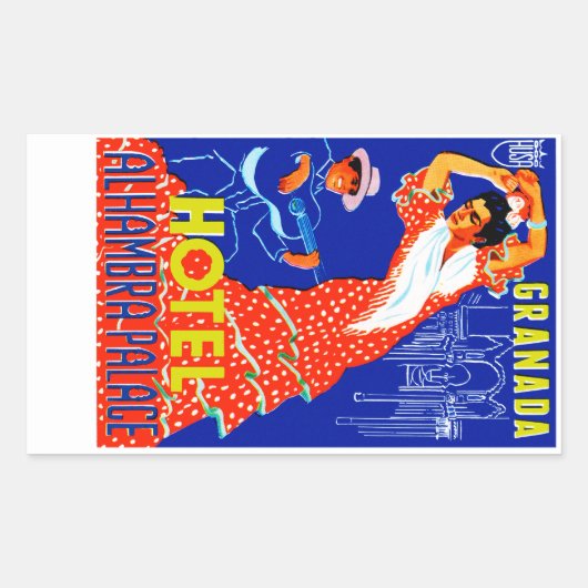 Granada Hotel Alhambra Palace Rechthoekige Sticker (Voorkant)