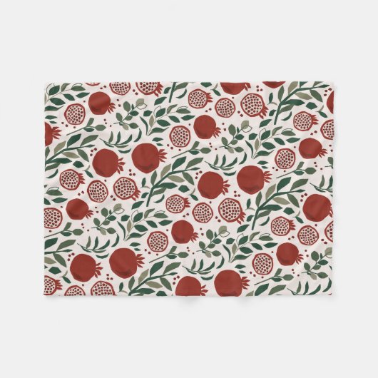 Granada: Patroon van Granaatappels Fleece Deken (Voorkant (Horizontaal))