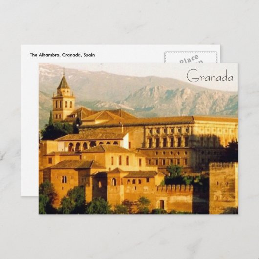 granada red alhambra briefkaart (Voorkant / Achterkant)
