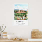 Granada Reisposter Waterverf Stijl Poster (Keuken)