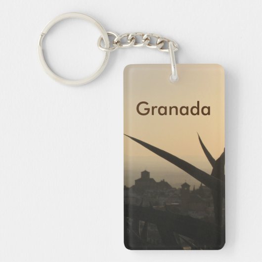 Granada souvenir Rechthoek (dubbelzijdig) Sleutelh Sleutelhanger (Voorkant)