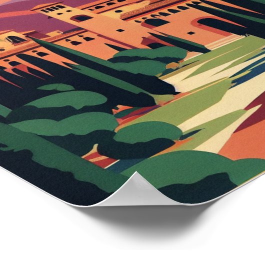 Granada Spain Minimalistisch  Art Poster (Hoek)