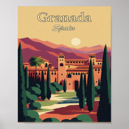 Granada Spain Minimalistisch  Art Poster