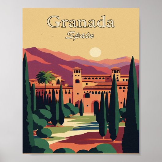 Granada Spain Minimalistisch  Art Poster (Voorkant)