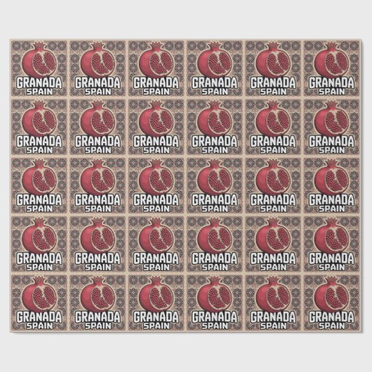 Granada Spain Pomegranate Sticker Cadeaupapier (Vlak)