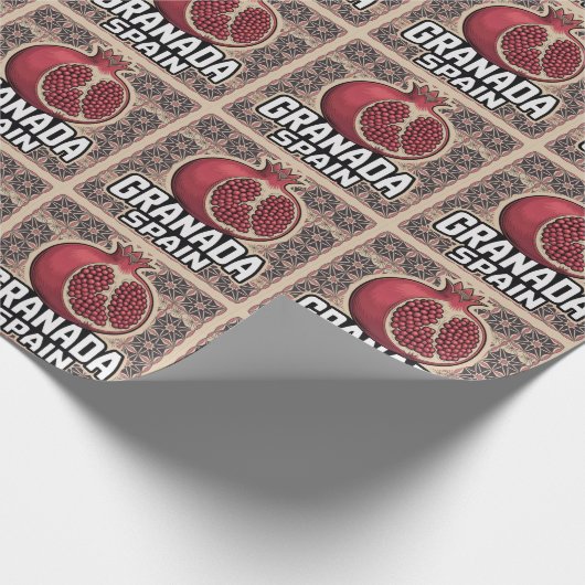 Granada Spain Pomegranate Sticker Cadeaupapier (Hoek)