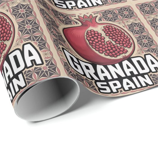 Granada Spain Pomegranate Sticker Cadeaupapier (Rol Hoek)