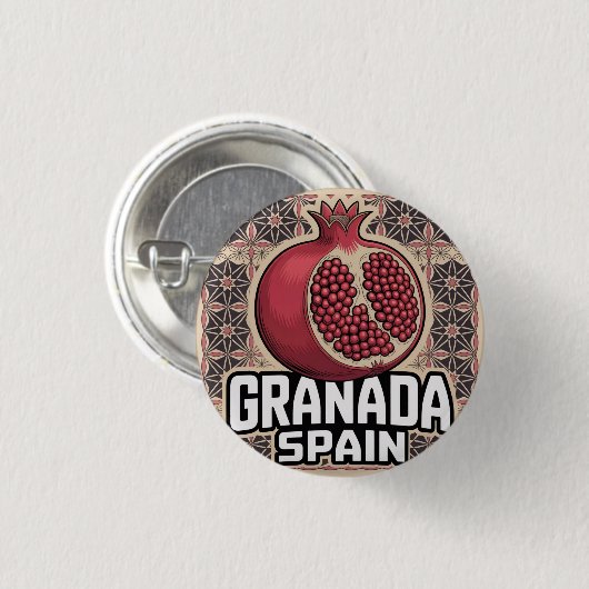 Granada Spain Pomegranate Sticker Ronde Button 3,2 Cm (Voorkant /achterkant)