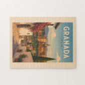 Granada Spanje Alhambra Illustratie Reis Kunst Legpuzzel (Horizontaal)