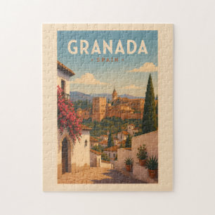 Granada Spanje Alhambra Illustratie Reis Kunst Legpuzzel