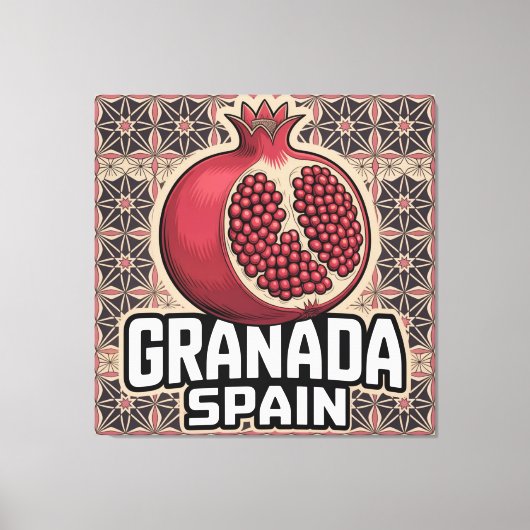 Granada Spanje Granaatappel Sticker Canvas Afdruk (Voorkant)