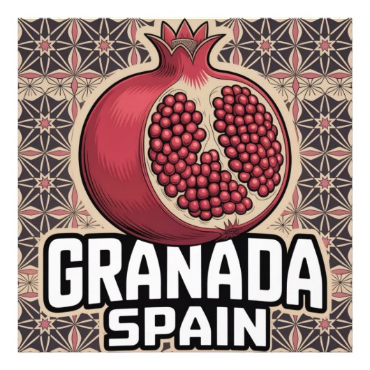 Granada Spanje Granaatappel Sticker Foto Afdruk (Voorkant)